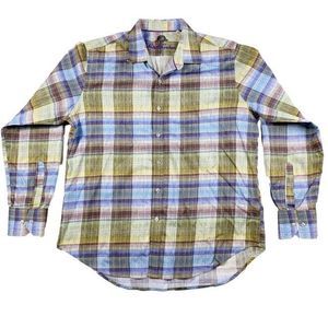 Robert Graham Mens Multicolor Classic Fit Long Sleeve Button Up Shirt Size L